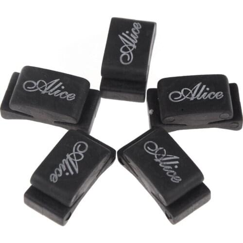 5pcs Alice Black Rubber Pick Holder Fix on Headstock Guitar Picks Accessories