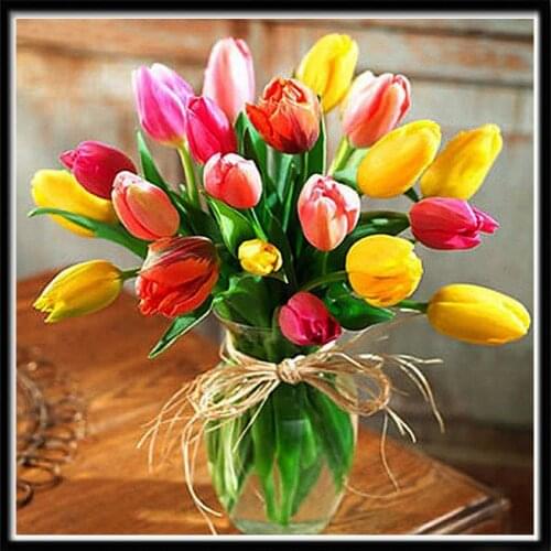 5D DIY Diamond Painting Full Circle Mosaic Flower Cross Stitch Mosaic Home Decoration Wall Sticker