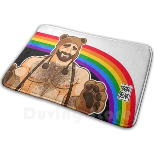 Adam Likes Hugs - Gay Pride Soft Non-Slip Mat Rug Carpet Cushion Bobobear Bobobearart Bobo Bear Bear Bear Week Bear