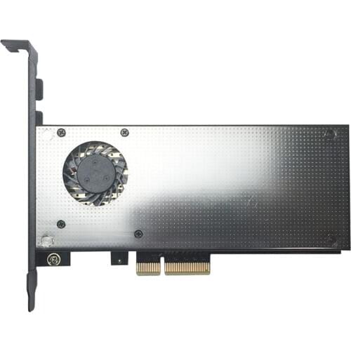GLOTRENDS 2 in 1 M.2 PCIE Adapter with EMI Protection Cover and FAN for M.2 PCIE SSD (Key-M) and M.2 SATA SSD (Key B/B+M)