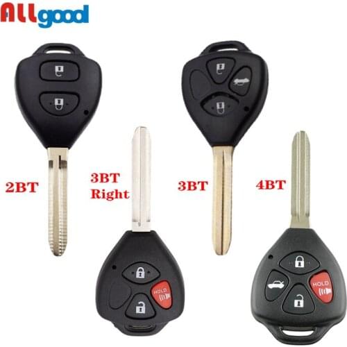 AllGood 2/3/4BT Remote Car Key Case Shell for Toyota Yaris Prado Tarago Camry Corolla RAV4 REIZ Crown 2007-2012 With TOY43 Blade