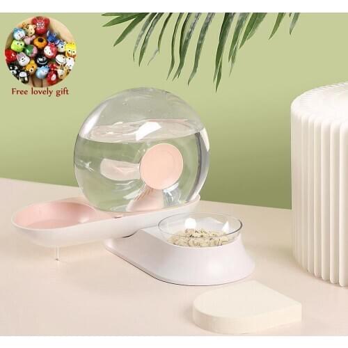 Pet Bowls Automatic Feeder Dog Cat Food Bowl with Water Dispenser Water Drinking Container Goods for Cats Dogs Pet Supplies