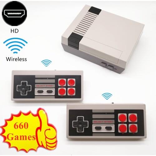 Wireless HD Mini Retro TV Video Game Console Game Player for Nes 8 Bit Games with 660 Games HD Out 2 Wireless Controllers