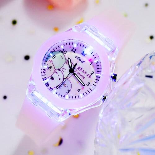 Cartoon Childrens Watches Shine Flash Luminous Kids Watches