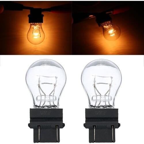 For Jeep 2pcs P27 7W 3157 Amber Tail Brake Backup Reverse Light Turn Signal Lamp Bulb Support Compass Grand Cherokee