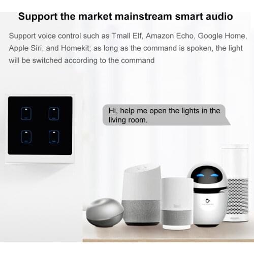 Home WiFi Smart Touch Switch Wall Switch ,White Shell Wireless Wall Mount Wall Switch ,Smart Home European Standard Touch Switch