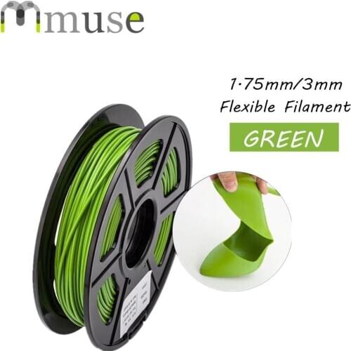 500g 3D Printer Fexible Filament 1.75mm/3.0mm Flexible Rubber 3D Filament in Green/Red/White