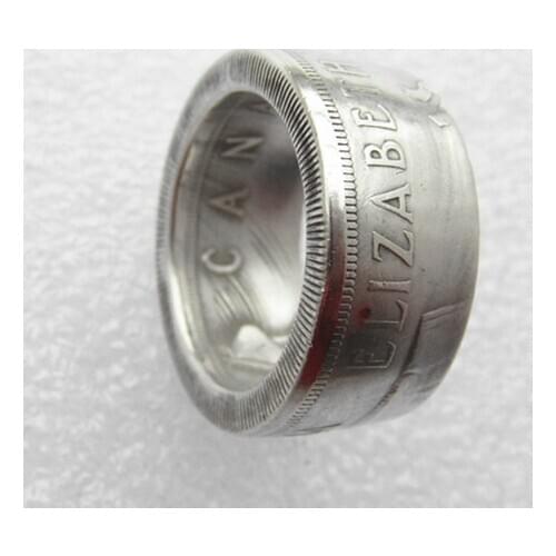 Canada 1961 ELIZABETH II DEI GRATIA REGINA (1st portrait) Canadian Dollar Coin Ring Handmade In Sizes 8-16