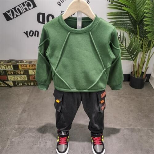 Baby Boys Suits Thicken Casual Sweatshirt Big Pocket Pants For Boys Baby Kids Clothing 2 3 4 5 6 Years Toddler Boy Sets New 2020