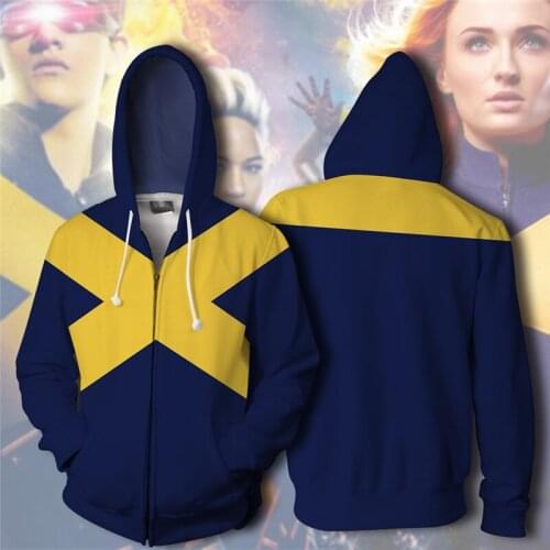 Phoenix Costumes Men Women Hoodie Sweatshirt 3D Print Coats Streetwear Uniform Zipper Clothes Mystique Cosplay Tops