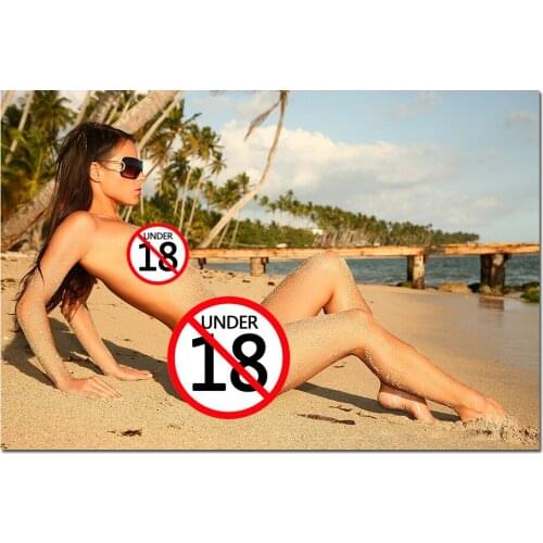 Beauty Model on the Beach Wallpaper Wall Art Poster Canvas Prints Unframed Painting For Living Room Decor