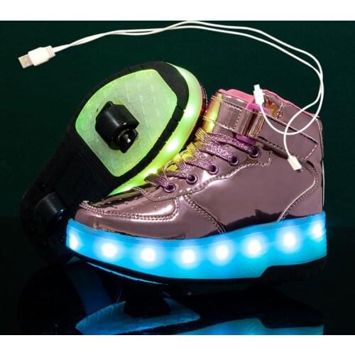 2020 Sneakers roller shoes With two Wheels USB Led Shoes Kids Girls Children Boys Light Up Luminous Glowing Illuminated