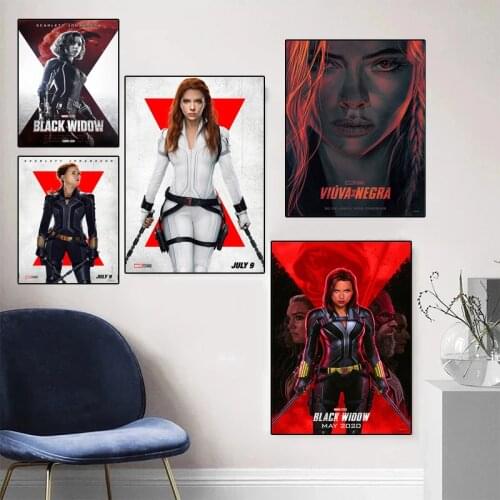 Marvel Superhero Black Widow 2021 Movie Canvas Paintings Avengers Prints Posters Wall Art Pictures for Living Room Decor Cuadros