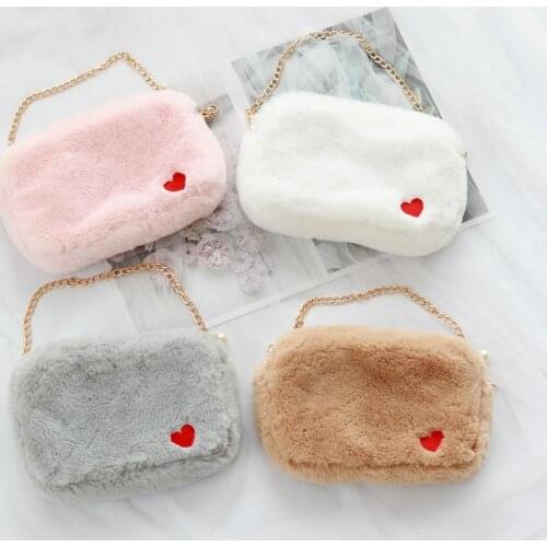 Cute Rabbit Plush Messenger bag for Girls Women Bags Bunny Backpack Messenger Rabbit Bags Shoulder Bag