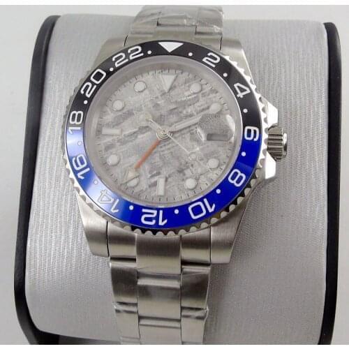 40MM Sterile Dial Sapphire Glass Date Luminous Ceramic Bezel GMT Automatic Movement Mens Watch