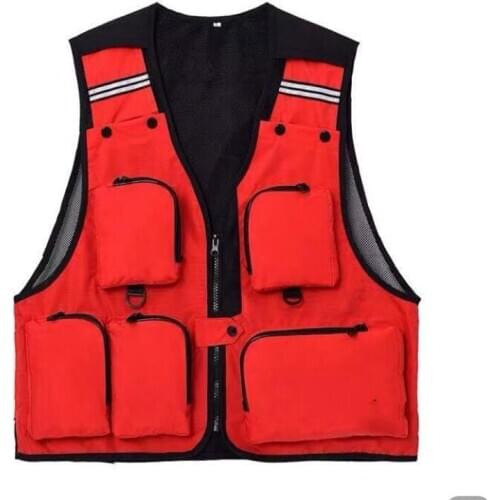 Outdoor Mens Tactical Fishing Vest jacket man Safari Jacket Multi Pockets outdoor mens hunting clothing vest plus size 3XL 2XL