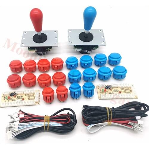 Arcade Joystick DIY Kit Zero Delay Arcade DIY Kit USB Encoder To PC Arcade Sanwa Joystick and Push Buttons For Arcade Mame