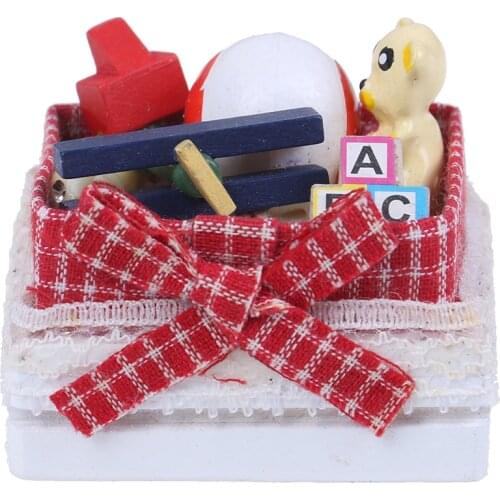 1Pc DIY 1:12 Dollhouse miniature bear toy box model toys for doll house decoration Table Furniture Toy Sets