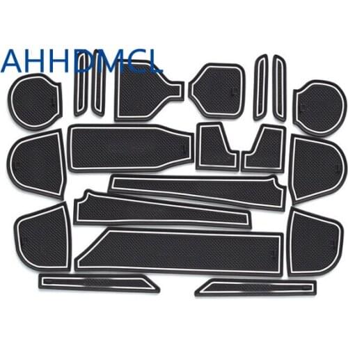 Non-Slip Car Door Gate Slot Mats Cup Armrest Storage Pad For City Low Configuration Version 2015 2016 2017