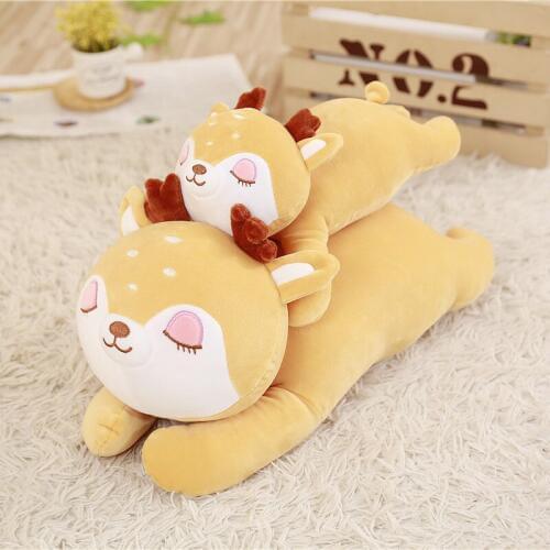 New Arrival Soft Cartoon Pink sika deer sleeping eyes toy Stuffed plush toy deerChristmas gift