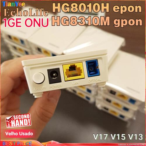 Free shipping 10pcs 14pcs/Lot 90% New used HG8010H EPON ONU ftth Fiber Optic ONT Router with power Secondhand HUAWEI EPON 1GE