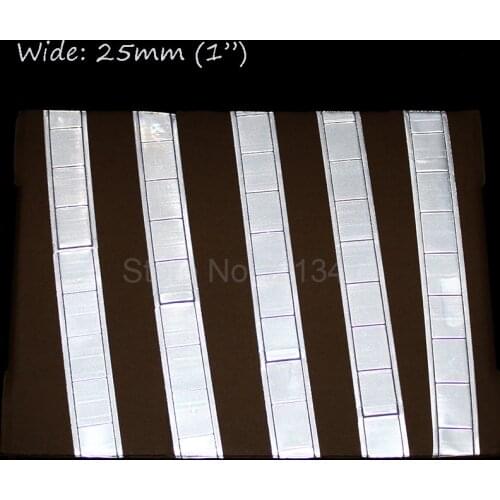 Excellent Silver Gloss Properties Sew on Clothes Reflective Tape PVC 25mm(1") Free Shipping
