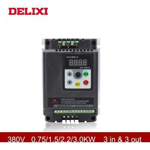 DELIXI DL350 frequency inverter 380V 0.75KW/1.5KW/2.2KW/3KW 3 phase input and 3 phase output Adjustable Speed frequency inverter