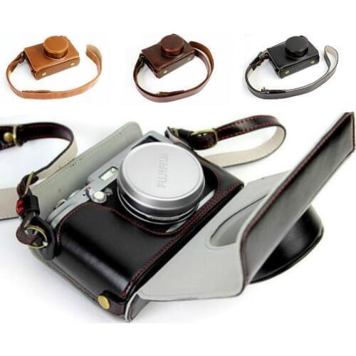 Luxury Camera Case Video Bag For Fujifilm FUJI X100 X100S X100T PU Leather Camera Bag With Strap Open battery design