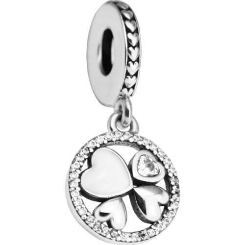 Hearts of Love Pave CZ Charms Bead DIY Jewelry 100% 925 Sterling Silver Jewelry Fit Silver Charm Bracelet Mothers Day Wholesale