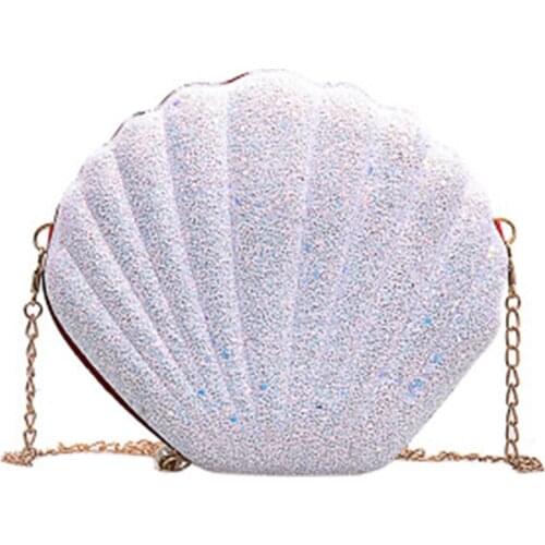 Small Sequins Shell Bag Shoulder Handbags Phone Money Pouch Chain Crossbody Bags for Women New