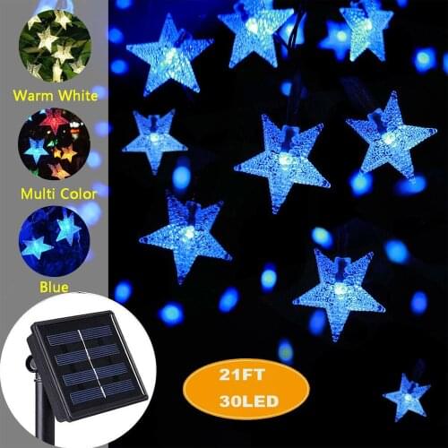 Solar Star Lights with 8 Modes Waterproof 21.3ft 30 LED Waterproof for Garden, Patio, Backyard, Christmas, Party, Holiday