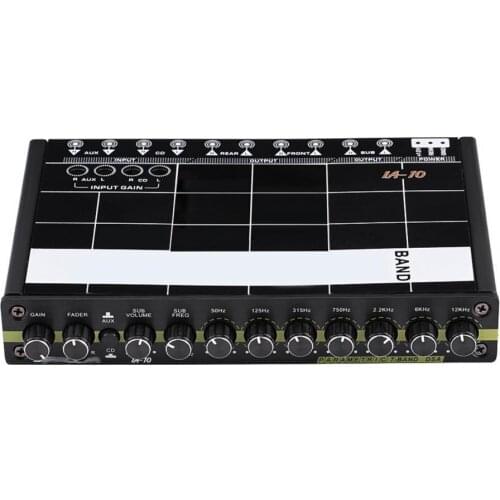 Audio Equalizer High Sensitivity Universal Black 7-Band Digital Stereo Processor Crossover for Automotive ecualizador de audio