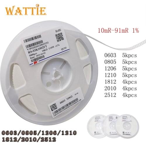 1% 0603 0805 1206 1210 1812 2010 2512 resistor 10mR 12mR 15mR 22mR 24mR 30mR 33mR 36mR 39mR 43mR 47mR 51mR 62mR 75mR 82mR 91mr