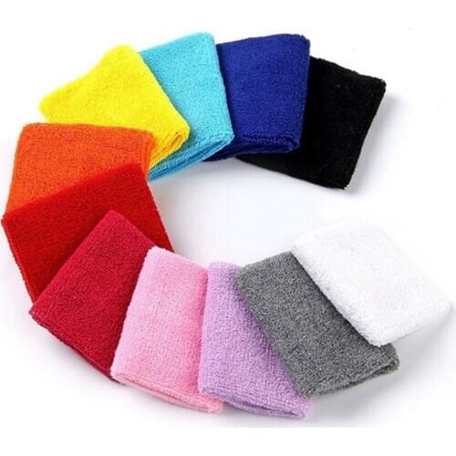 1PC Kids Pure Color Sport Sweat Sweatband Cotton Soft Comfortable Wristbands Tennis Hand Band Brace Wraps Volleyball Accessory