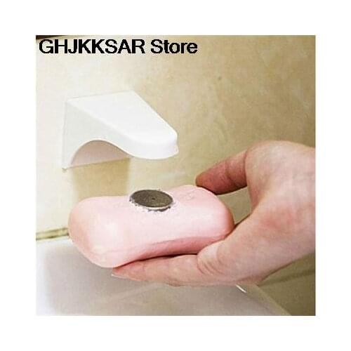 1PC Magnetic Soap Holder Elegent Tool Free Rustproof Sponge Holder Dish Holder Soap Dish for Bathroom Lavatory Home