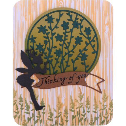 2pcs/Set Leaves Circle Frame Fishtail Banner Metal Cutting Dies Stencil for DIY Scrapbooking Album Paper Cards Decorative Crafts