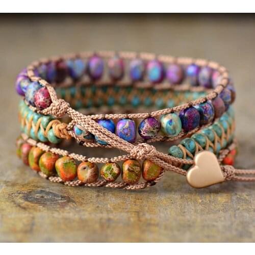 2020 Fashion New Style Multi-layer Imperial Stone Natural Stone BRACELET HANDMADE Loose Knot Bracelets for Women