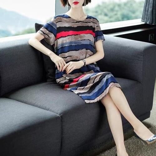 2021 Women Sundress Vintage O-Neck Short Sleeve Midi Dress Female Casual Printed Summer Beach Boho Dresses Vestidos Y357