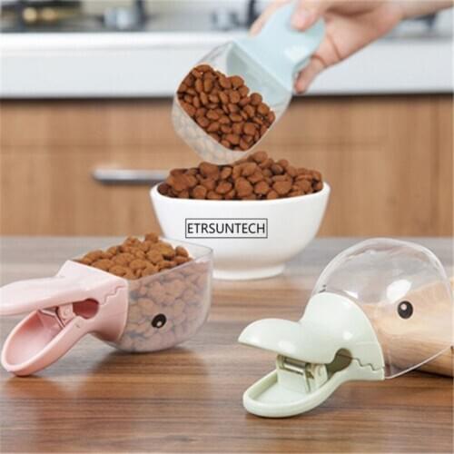 50pcs Cute Cartoon Pet Food Scoop Plastic Duckbilled Cats Dogs Food Spoon Pet Feeder Feeding Supplies