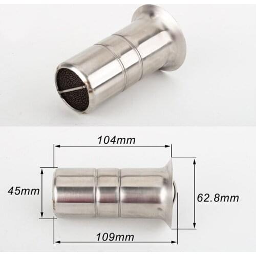 51mm 63mm Inlet Motorcycle Exhaust Muffler Adjustable DB Killer Silencer Noise Sound Eliminator Front Catalyst