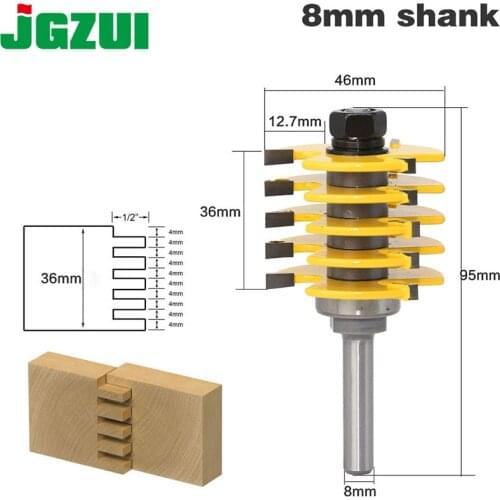 8mm Milling Cutter Woodwork Finger-joint Knife Wood Cutters Milling Tools T-slot Woodworking Router Bit Set fresa para madeira