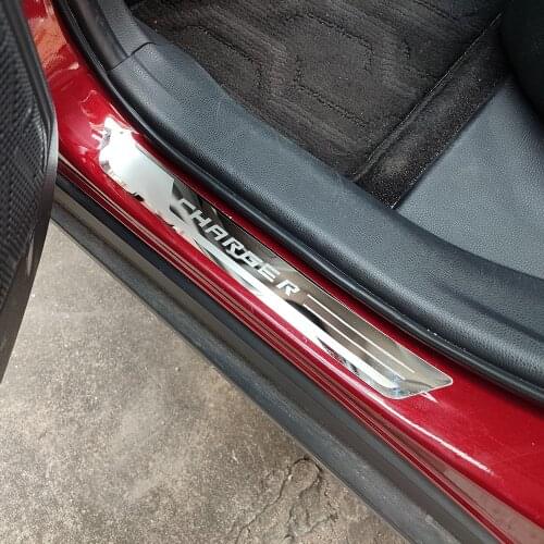 For CHARGER Car Accessories Door Sill Scuff Plate Protector Pedals Threshold Stainless Steel Styling 2015 2016 2018 2020 2022