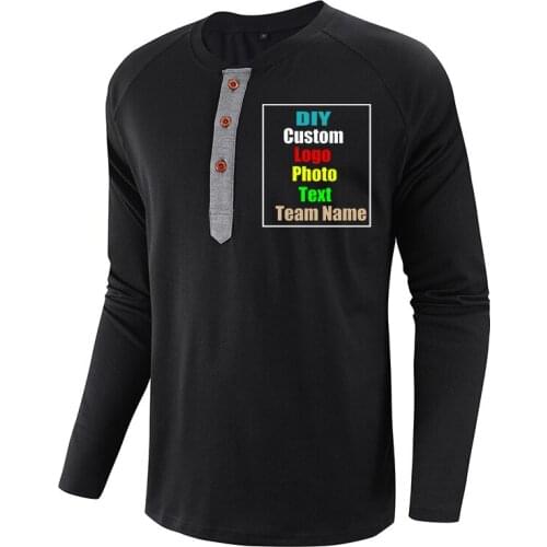 Customized picture LOGO2021 spring and summer new plus size mens mens long-sleeved t-shirt