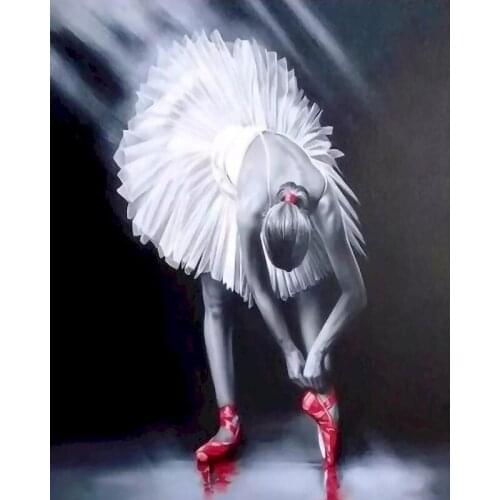 GATYZTORY 5D Diamond Painting Portrait Ballet girl Square/Round Embroidery Cross Stitch Kit Painting Mosaic DIY Home Decoration