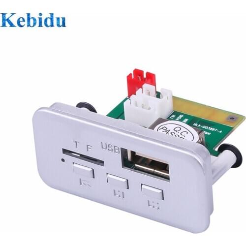 KEBIDUMP3 WMA Decoder Board 5V 12V Audio Module Wireless FM Receiver MP3 Player Radio FM TF USB 3.5mm AUX For Car accessories