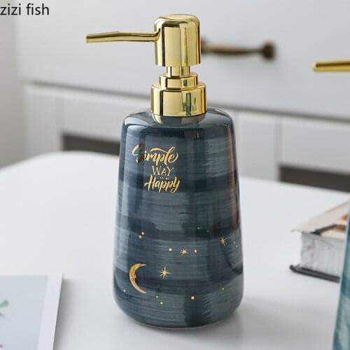 400ML Ceramic Shower Gel Bottle Body Wash Hair Conditioner Dispenser Refillable Shampoo Bottles Storage Jar Bathroom Accessories