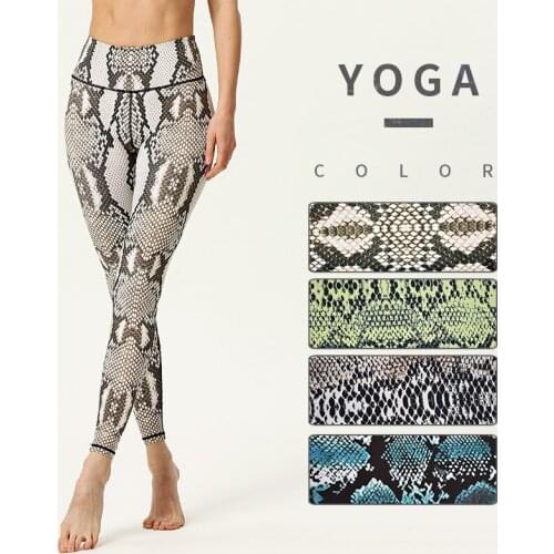 Classic Snake Pattern Printed Yoga Pants Women High Waist Yoga Leggings Fitness Sports Tight Pants Running Sports Trousers