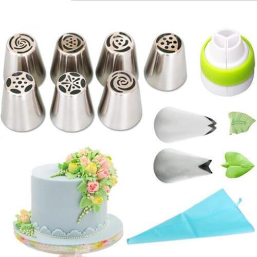 Pastry Nozzles 13Pcs/Set Confectionery Tool Extra Large Icing Piping Nozzle Pastry Bag Russian Confectionery Cake shop