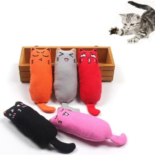 Cat Grinding Catnip Toys Funny Interactive Plush Cat Toy Pet Kitten Chewing Toy Claws Thumb Bite Cat mint For Cats Teeth toys