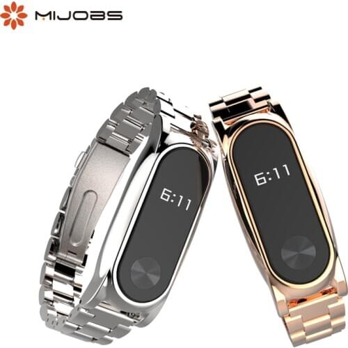 For Xiaomi Mi Band 2 Strap Metal Screwless Stainless Steel for Mi Band 2 band Bracelet for Miband 2 Watch Pulsera 2 Wristband